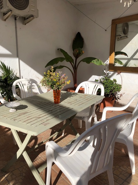 Bean House Terrace Table In Sun